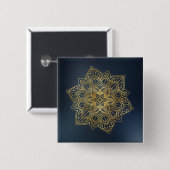 金ゴールド曼荼羅 缶バッジ (正面&裏面)