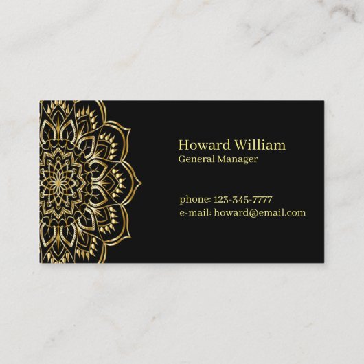 金ゴールド曼荼羅（黒） 名刺 (裏面)