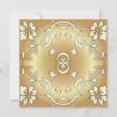 金ゴールド最高のエレガントフローラのご希望 招待状 (裏面)