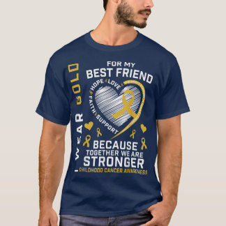 金ゴールド最高の友人小児癌認識度リボン Tシャツ