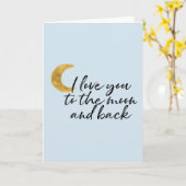 金ゴールド月に向かって君を愛している カード (黄色い花)