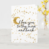 金ゴールド月の紙吹雪 カード (黄色い花)