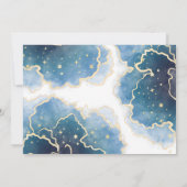 金ゴールド月の赤ちゃんのシャワー写真の招待 招待状 (裏面)