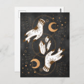 金ゴールド月相の結晶henna tattooハンズスター ポストカード (正面/裏面)