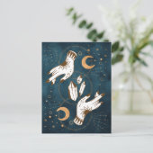 金ゴールド月相の結晶henna tattoo青 ポストカード (スタンド正面)