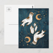 金ゴールド月相の結晶henna tattoo青 ポストカード (正面/裏面)