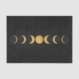 金ゴールド月相ブラックテクスチャ背景 薄葉紙