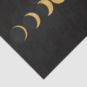 金ゴールド月相ブラックテクスチャ背景 薄葉紙 (詳細)