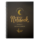 金ゴールド月 ノートブック (正面)