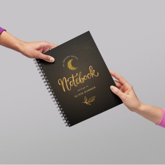 金ゴールド月 ノートブック
