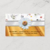 金ゴールド服飾 | 継ぎ目のない花模様 名刺 (裏面)