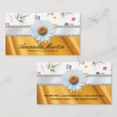 金ゴールド服飾 | 継ぎ目のない花模様 名刺 (正面/裏面)