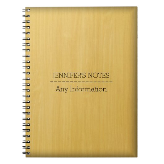 金ゴールド木目テクスチャ ノートブック (正面)