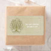 金ゴールド木目ドット上の旋回木の日付を保存 ラベル (インサイチュ)