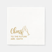 金ゴールド未来のミセスモダンブライダルシャワー スタンダードカクテルナプキン (正面)