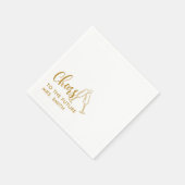 金ゴールド未来のミセスモダンブライダルシャワー スタンダードカクテルナプキン (角)