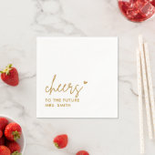 金ゴールド未来のミセスモダンブライダルシャワー スタンダードカクテルナプキン (インサイチュ)