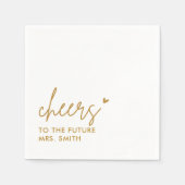 金ゴールド未来のミセスモダンブライダルシャワー スタンダードカクテルナプキン (正面)