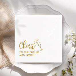 金ゴールド未来のミセスモダンブライダルシャワー スタンダードカクテルナプキン