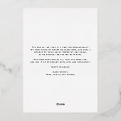 金ゴールド松の針とコーン写真メリークリスマス 箔シーズンカード (裏面)