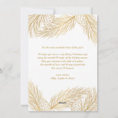 金ゴールド松の針ベビー初めてのクリスマス写真 シーズンカード (裏面)