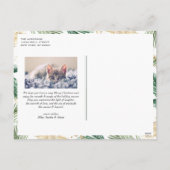 金ゴールド松の針リースメリークリスマスフォト シーズンポストカード (裏面)