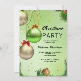 金ゴールド松緑クリスマス 招待状
