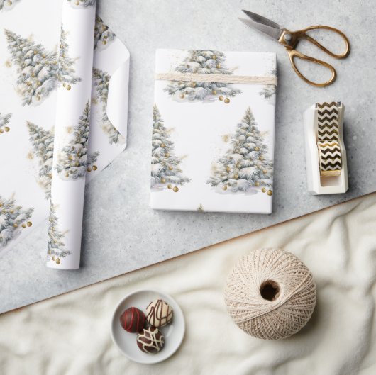 金ゴールド松 ラッピングペーパー (クラフト)