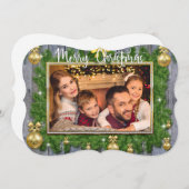 金ゴールド板の松の枠ファンシートリム写真 シーズンカード (正面/裏面)