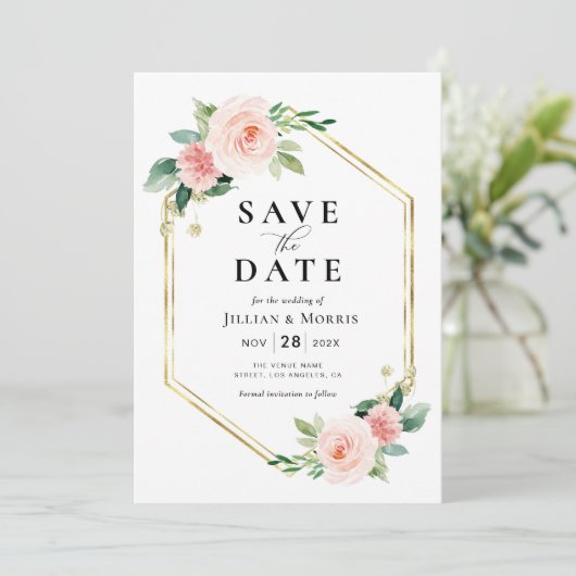 金ゴールド枠で招待状を保存 招待状 (スタンド正面)