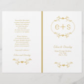 金ゴールド枠とイニシャルの折り畳み式結婚式 (正面)