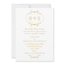 金ゴールド枠とイニシャルエレガントモノグラ結婚ム