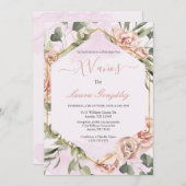 金ゴールド枠とバラキンセアニェラ スペインの 招待状 (正面/裏面)