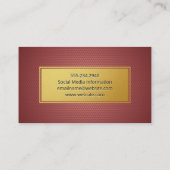 金ゴールド枠の幾何学的パターン 名刺 (裏面)