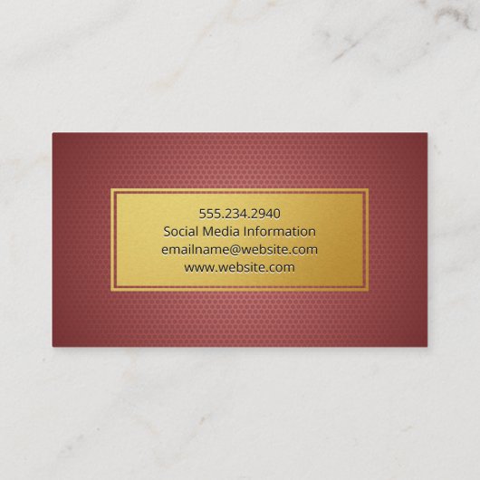 金ゴールド枠の幾何学的パターン 名刺 (裏面)