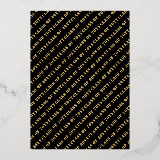 金ゴールド枠インスパイアジュエリー黒卒業写真 箔招待状 (裏面)