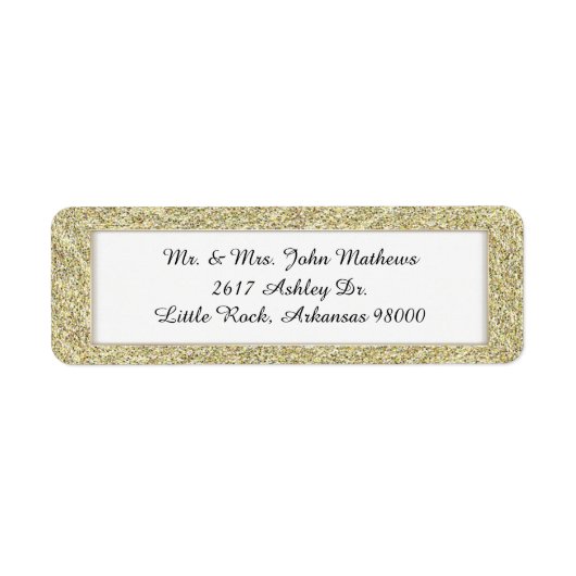 金ゴールド枠カスタム差出人住所ラベル2 ラベル (正面)