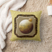金ゴールド枠ガラスオーナメント金ゴールドフェイクグリッター クッション (ブランケット)