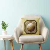 金ゴールド枠ガラスオーナメント金ゴールドフェイクグリッター クッション (椅子)