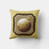 金ゴールド枠ガラスオーナメント金ゴールドフェイクグリッター クッション (裏面)