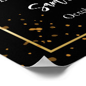 金ゴールド枠シンプル型モダン斑状葬儀 ポスター (角)