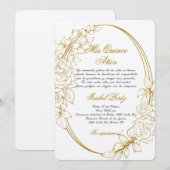 金ゴールド枠スペインのキンセアニェラ 招待状 (正面/裏面)