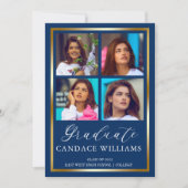 金ゴールド枠ミニマル写真研究発表 案内状 (正面)