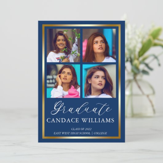 金ゴールド枠ミニマル写真研究発表 案内状 (スタンド正面)