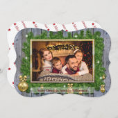 金ゴールド枠松風化木切ファンシーり写真 シーズンカード (正面/裏面)