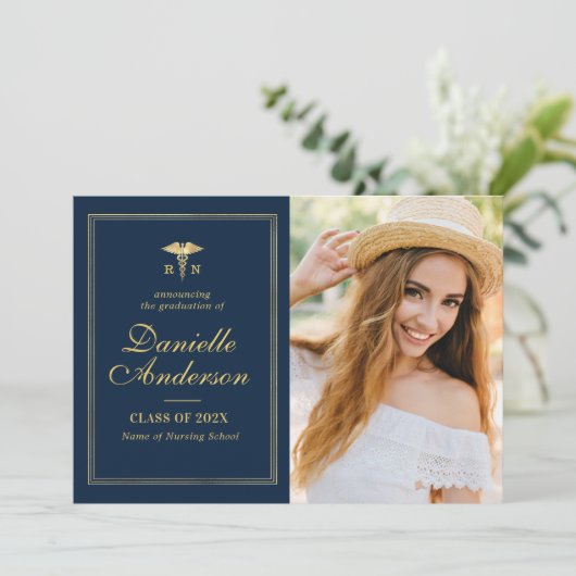 金ゴールド枠看護卒業発表 案内状 (スタンド正面)