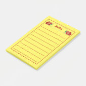 金ゴールド枠華美付き赤フローラグラフィック ポストイット (アングル)