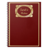 金ゴールド枠華美名板ノートブック ノートブック (正面)