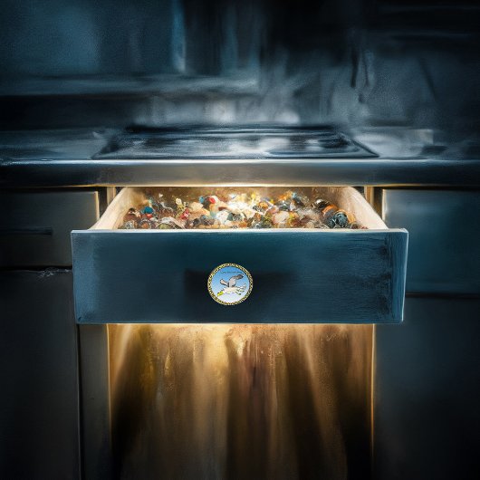 金ゴールド枠飛んでいる付きカモメ セラミックノブ