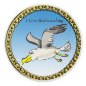 金ゴールド枠飛んでいる付きカモメ セラミックノブ (正面)